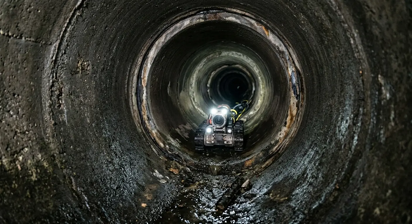 Robotic sewer camera inspecting pipe interior for Sewer Line Repair in Bethlehem